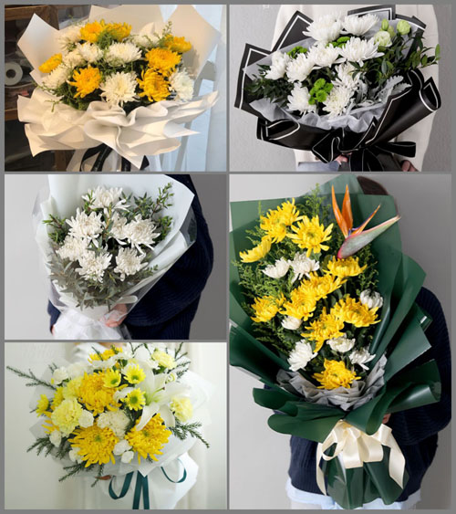 山东莱芜莱城区苗山镇响水湾村白事花束代送